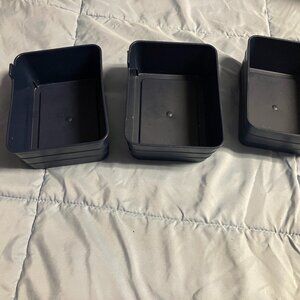 Three Navy Storage Containers- Perfect for Office Organization